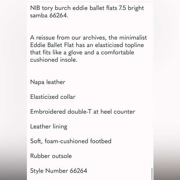 Tory Burch Eddie flat ballet Packable flats sz 7.5 nwot - Picture 3 of 15